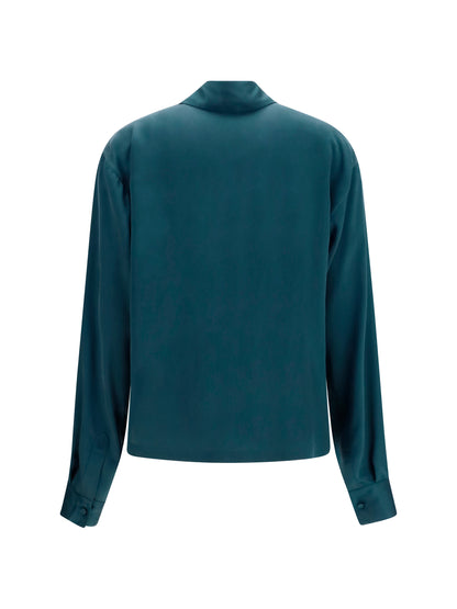 Tom Ford Deep V-neck silk Shirt - Teal
