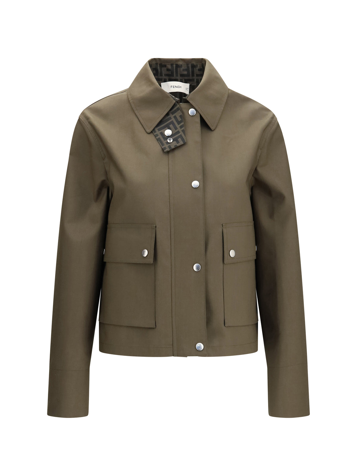 Fendi Mackintosh fabric Jacket - Green Milit.+Tabacco