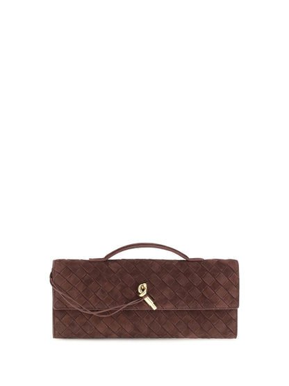 Bottega Veneta Andiamo Clutch - Deep Mahogany-M B