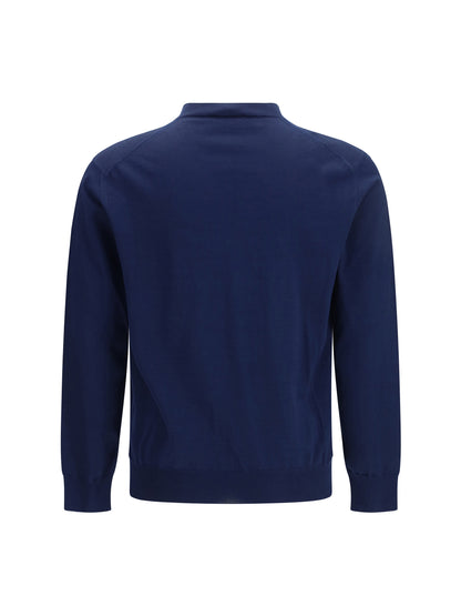 Prada Cotton V-neck Sweater - Bleu