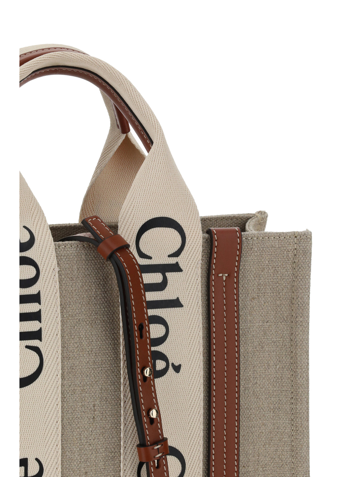 Chloé Woody Handbag - White - Brown 1