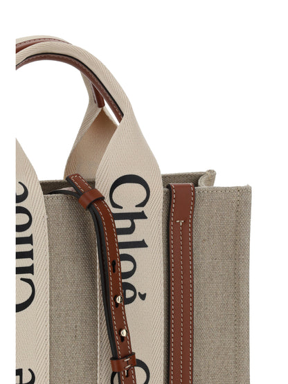 Chloé Woody Handbag - White - Brown 1