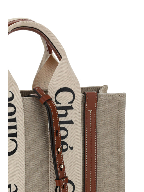 Chloé Woody Handbag - White - Brown 1