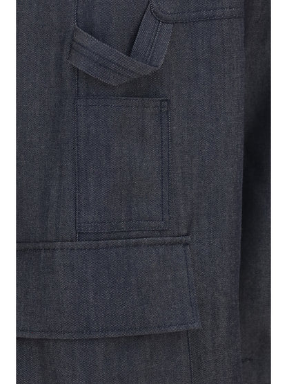 Balenciaga Denim print Cargo Pants - Dark Navy