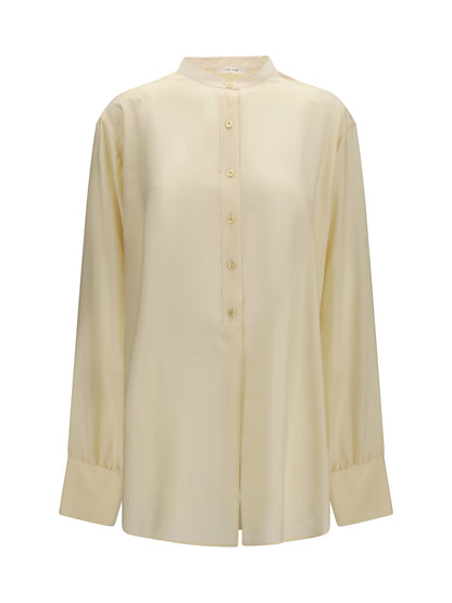 The Row Lula lightweight silk poplin Shirt - Bisque