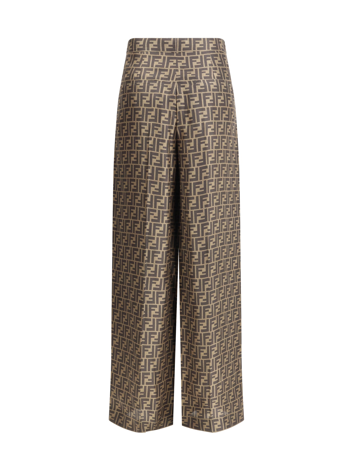 FENDI Monogram pattern silk Pants