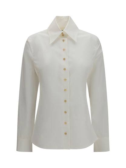 Khaite Ivy high-neck Shirt - Chalk