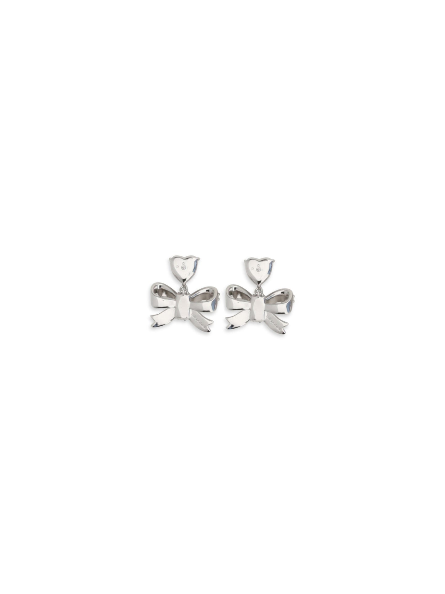 SELF-PORTRAIT Heart-shaped crystal bow drop Earrings