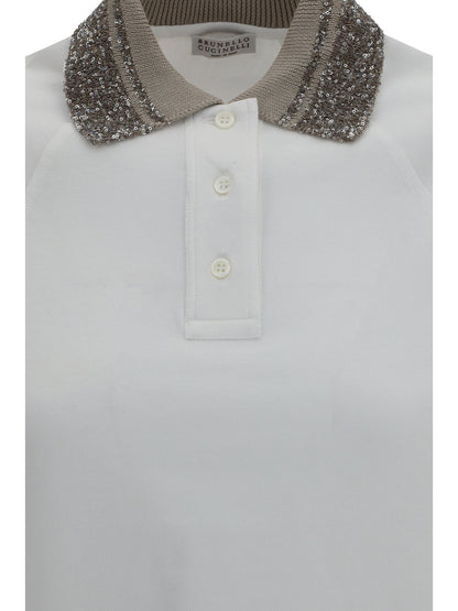 BRUNELLO CUCINELLI Polo with embellished collar