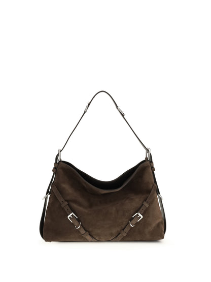Givenchy Medium Voyou Shoulder Bag in glossy leather - Ebony Brown