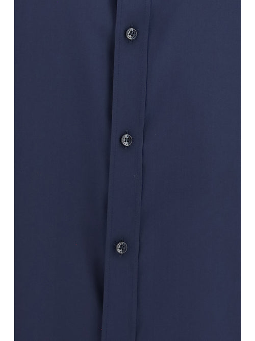 Dolce & Gabbana Gold Crêpe de Chine Shirt - Blue Scurissimo 5