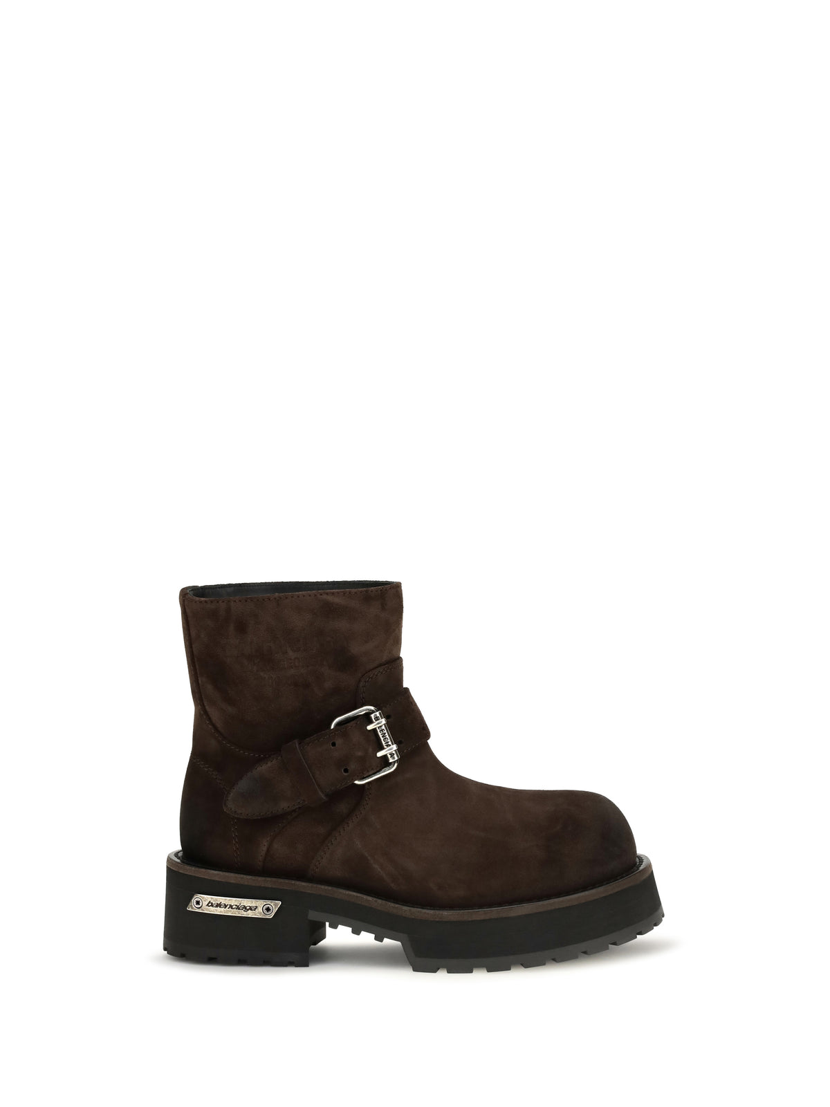 Balenciaga Venom mini waxed suede calf leather ankle Boots - L Espresso/Ag Silver