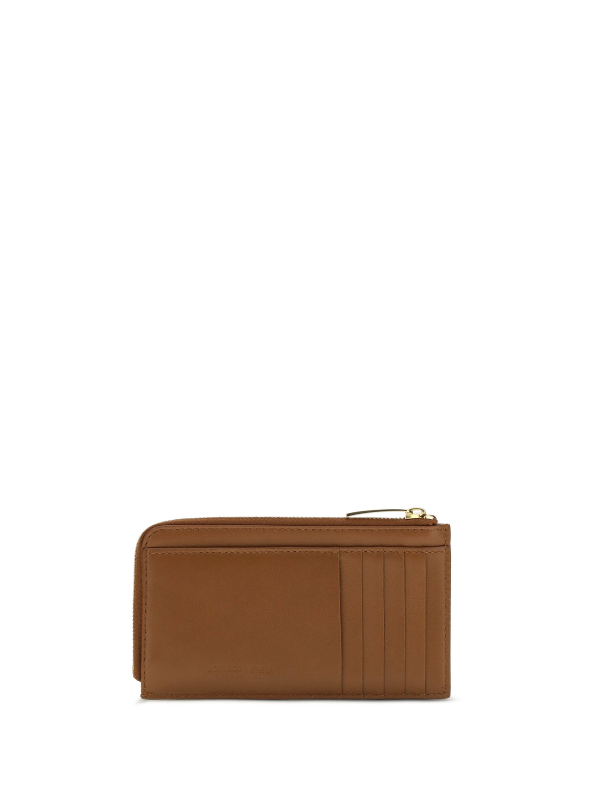 Bottega Veneta Intrecciato zip Card Holder - Tannin-Gold