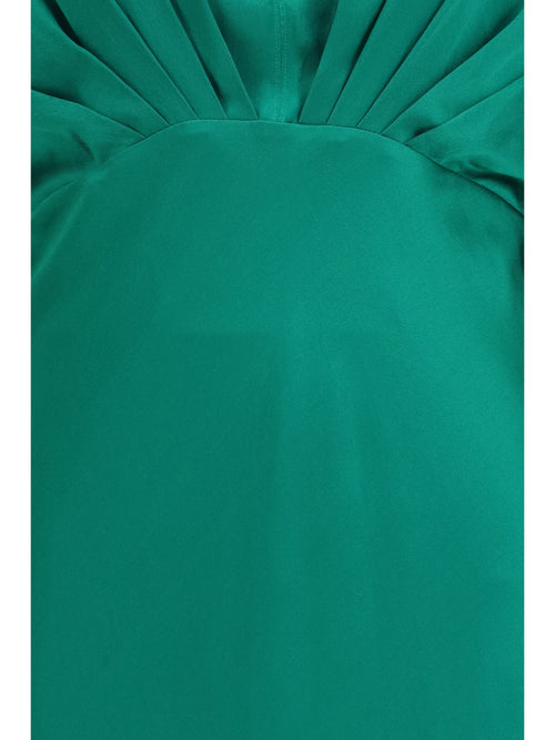 Forte_forte Silk satin Long Dress with royal V-neck