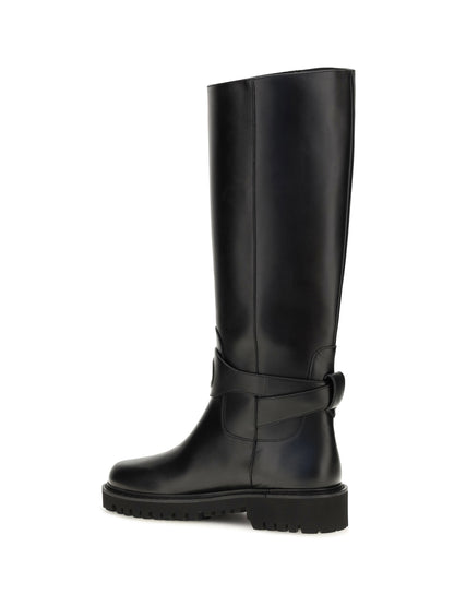 Valentino Garavani VLogo Signature calfskin High Boots - Black