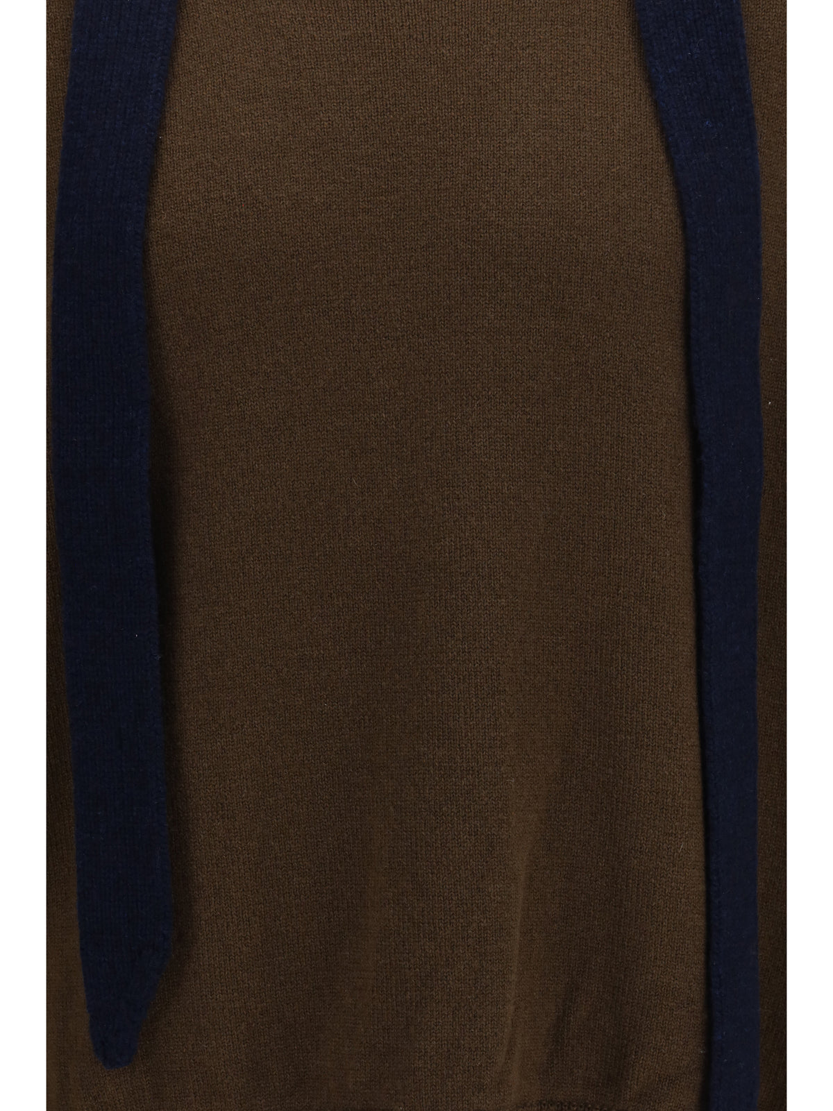 Sacai Wool knit Cardigan with integrated scarf - Brown×Navy