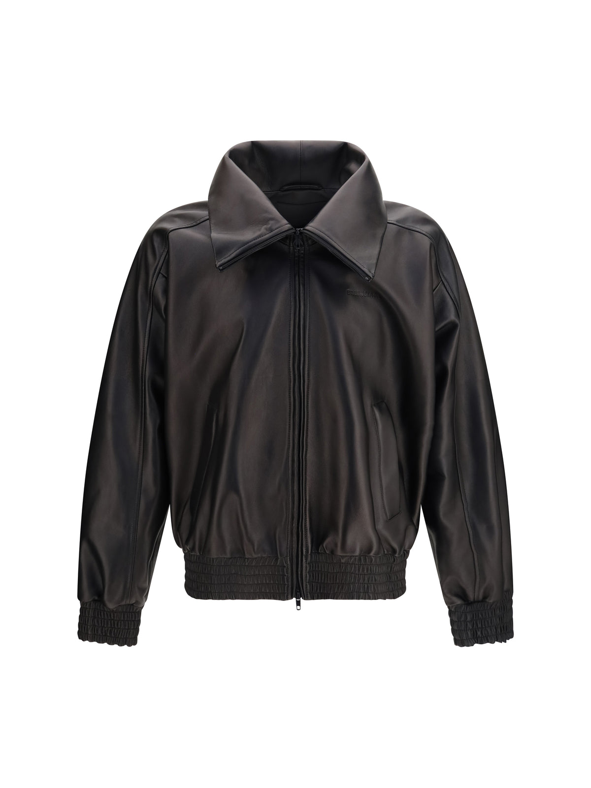 Balenciaga High-neck leather Jacket - Black