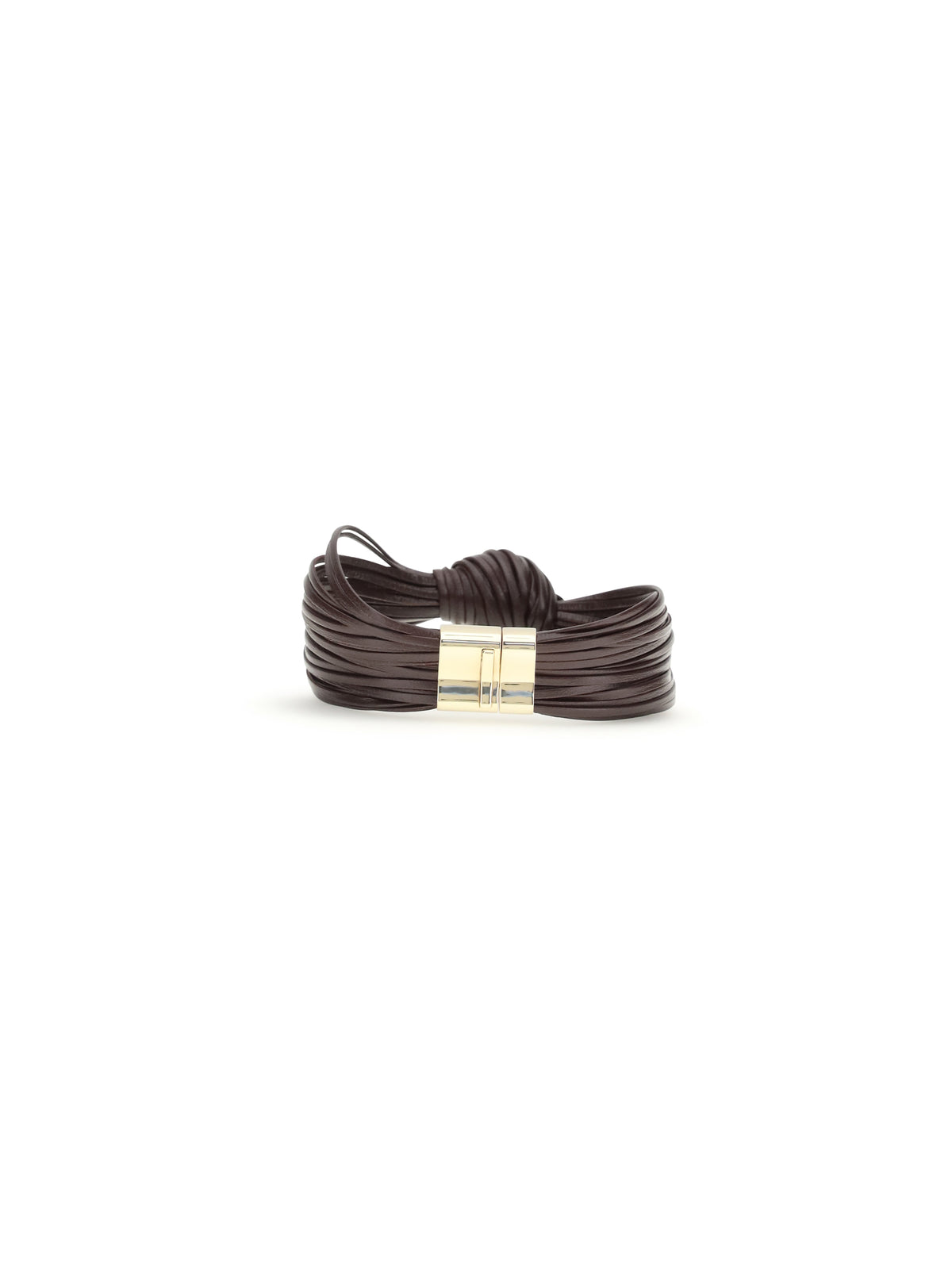 Bottega Veneta Knot leather Bracelet - Dark Barolo