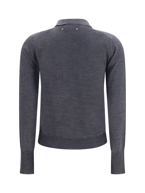Golden Goose Long sleeve merino wool Polo - Anthracite