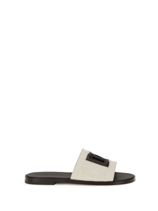 DOLCE & GABBANA Canvas slide Sandals