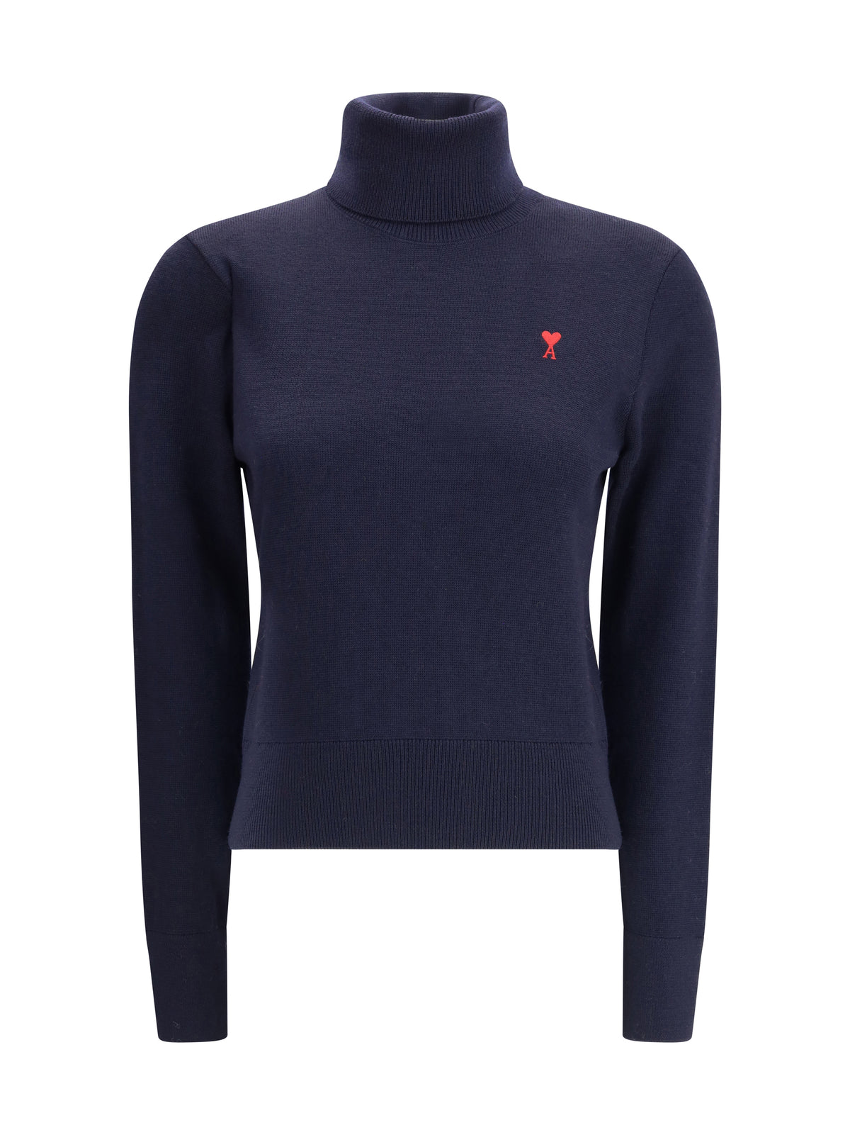 Ami Paris Ami De Coeur turtleneck Sweater - Marine/Rouge