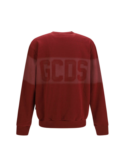 GCDS Logo Spray crewneck Sweatshirt - Tawny Port/Grey