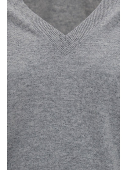 Brunello Cucinelli V-neck cashmere Sweater - Ciottolo