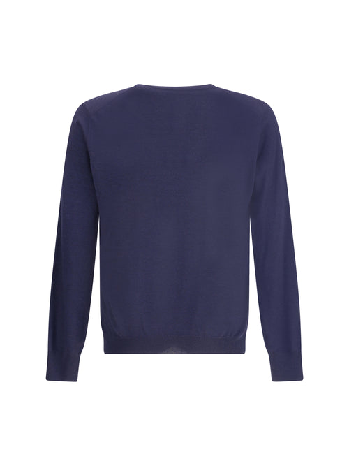 Brunello Cucinelli Ultrafine virgin wool Sweater - Navy+Grigio Dark
