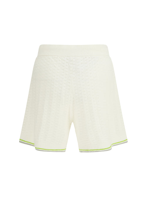 Casablanca Tennis bouclé Shorts - White