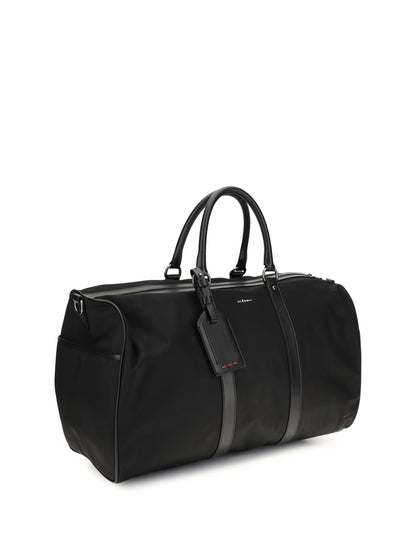 Kiton Leather-trim Travel Duffle Bag - Black