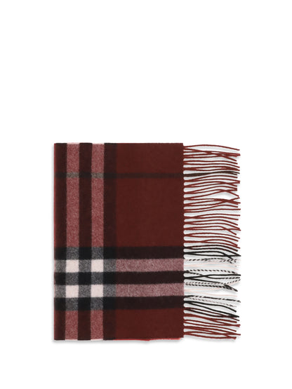 Burberry Cashmere Check Scarf - Oxblood Red