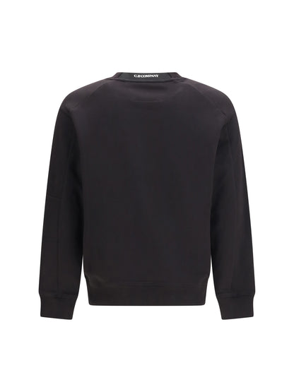 C.P. COMPANY Diagonal Raised Fleece Crewneck Lens Sweatshirt