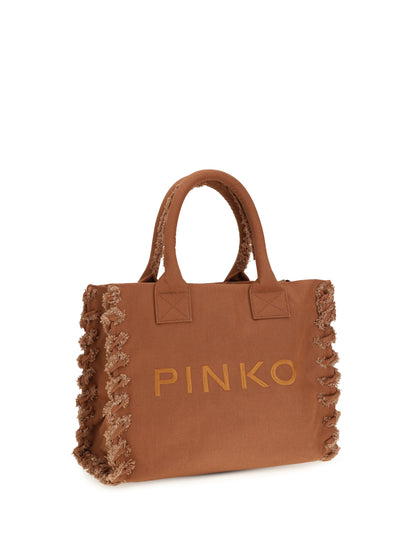 Pinko Canvas Tote Bag - Beige-Scoiattolo