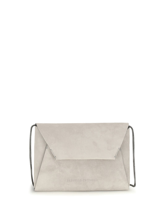 Brunello Cucinelli BC Duo suede Clutch Bag - Quarzo