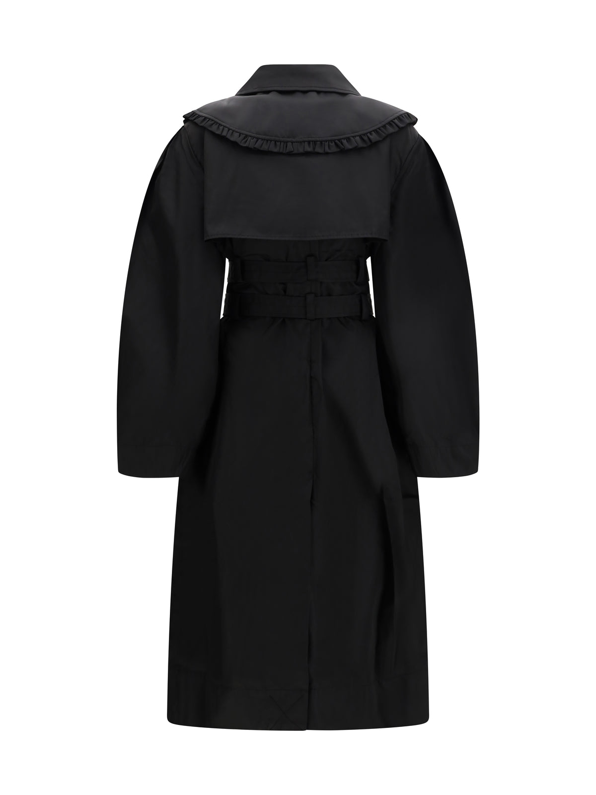 Ganni Belted double-breasted Coat - Black