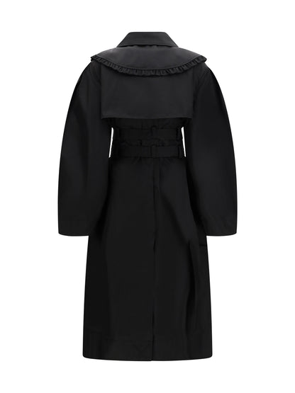 Ganni Belted double-breasted Coat - Black