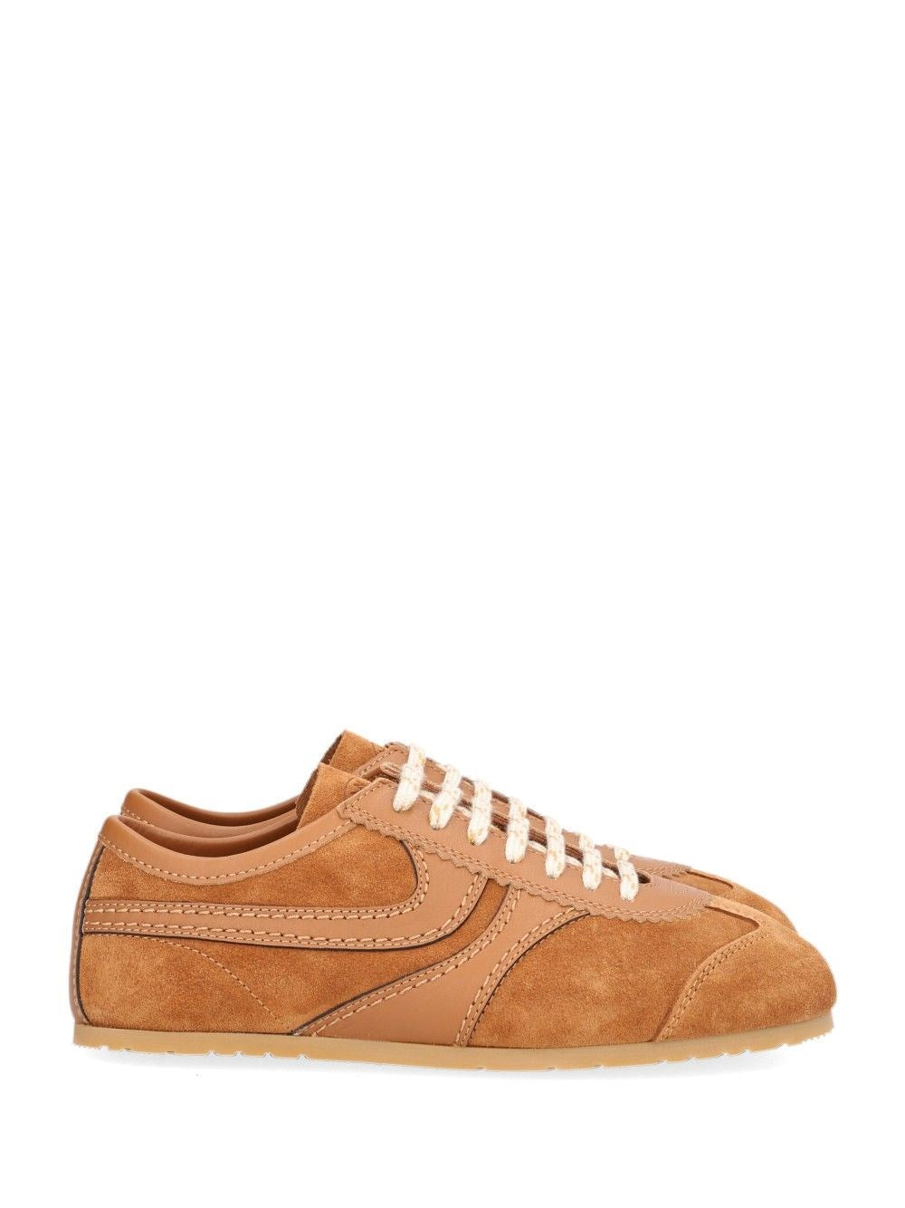 Dries Van Noten Leather And Suede Sneakers - Beige