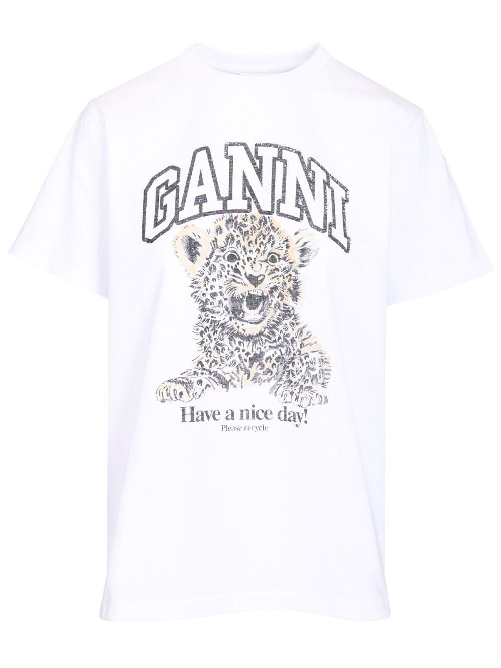 Ganni Printed T-Shirt - White