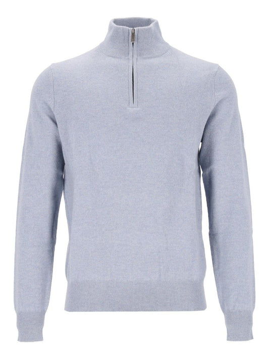 Bompard Half Zip Sweater - Sky Blue