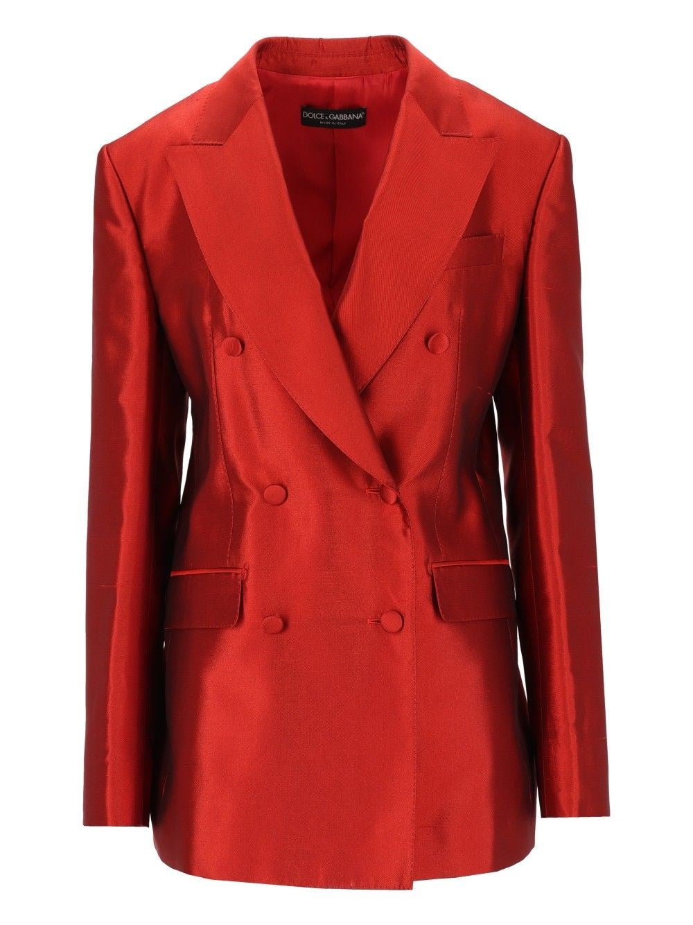 Dolce & Gabbana Double-Breasted Mikado Jacket - Red