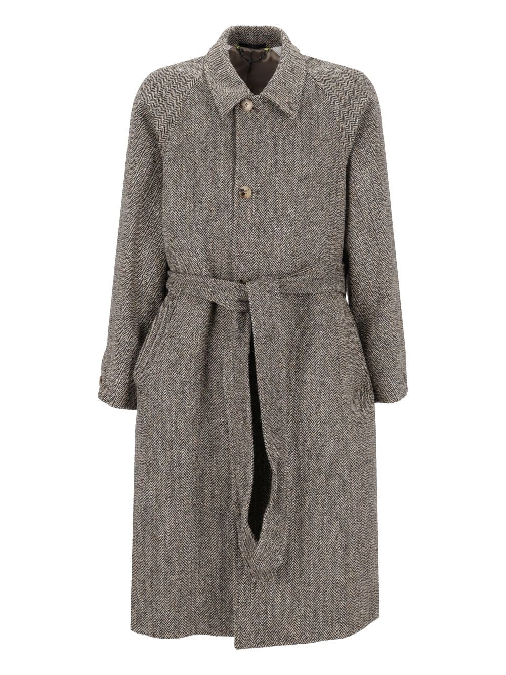 Paul Smith Long Belted Coat - Brown