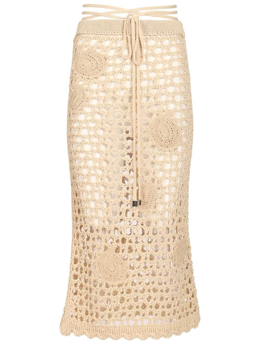 The Attico Midi Skirt - Beige