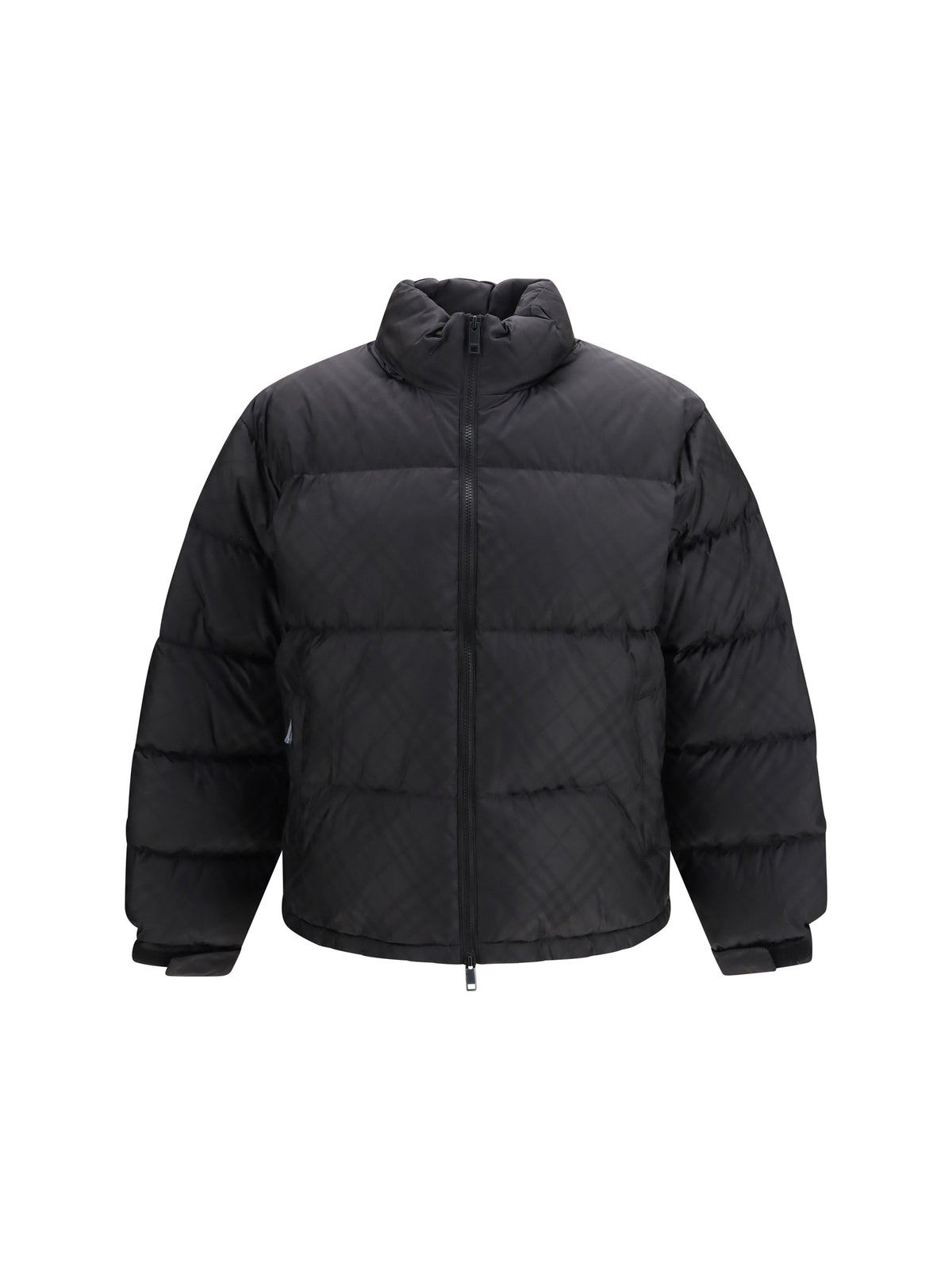 Burberry Highlands Check Nylon Puffer Jacket - Black