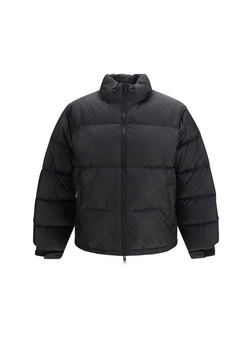 Burberry Highlands Check Nylon Puffer Jacket - Black