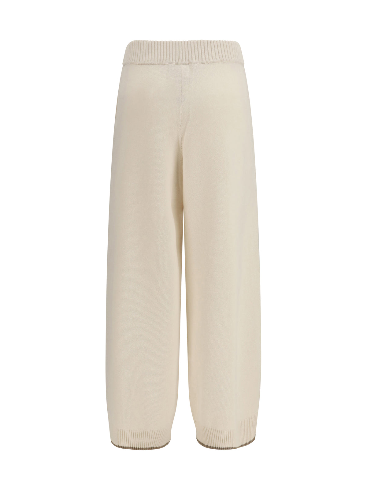 Brunello Cucinelli Cashmere Trousers - English White+Brown