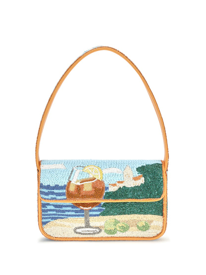 Staud Tommy Beaded Shoulder Bag - Sunset Spritz