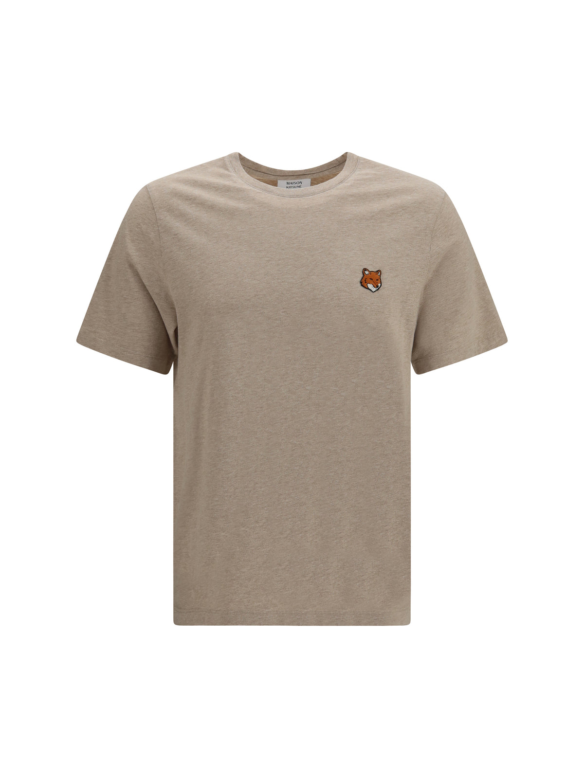 Maison Kitsuné Fox Head Regular T-shirt - Clear Beige Melange