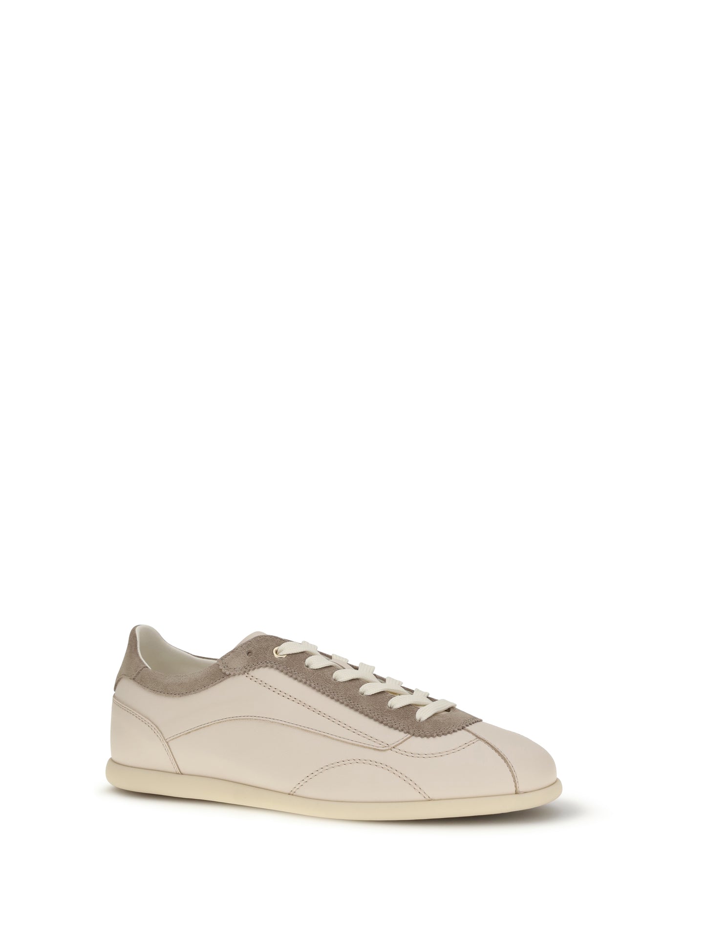 BRUNELLO CUCINELLI Leather and suede Sneakers with slim sole