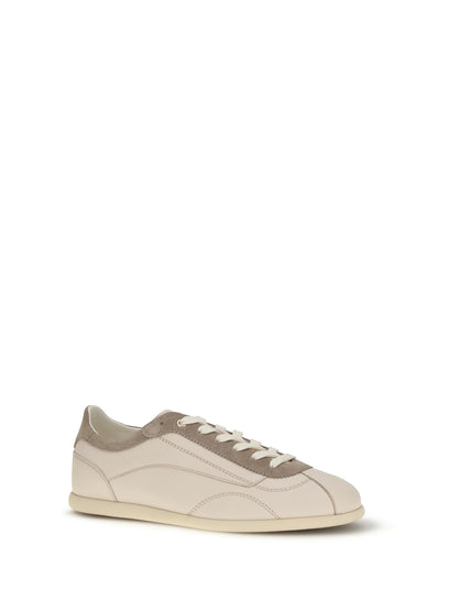 BRUNELLO CUCINELLI Leather and suede Sneakers with slim sole