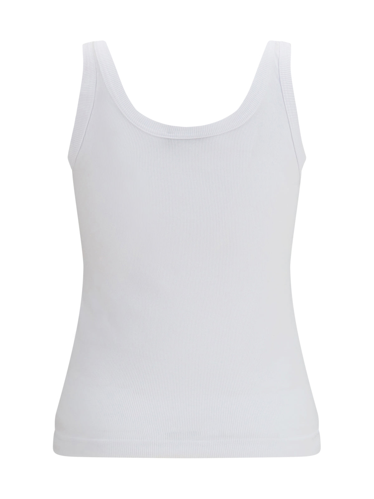 Dolce & Gabbana Ribbed Logo Tank Top - White Ottico